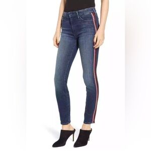 Mother High-Waisted Looker “Here Kitty, Kitty Glitter Racer” Denim Jeans Size 25